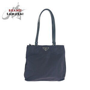 Prada Tessuto triangular logo plate purple black nylon tote bag handbag